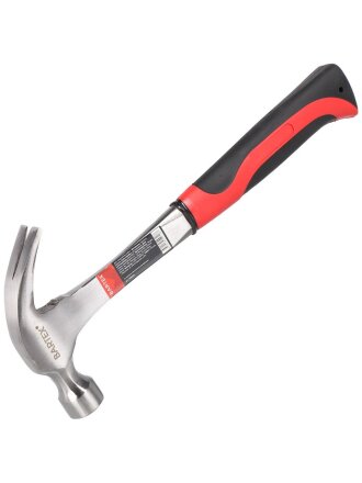 Молоток-гвоздодер цельнометаллический, Bartex, рукоятка двухкомпонентная, обрезиненная, 0.45 кг, B0011N