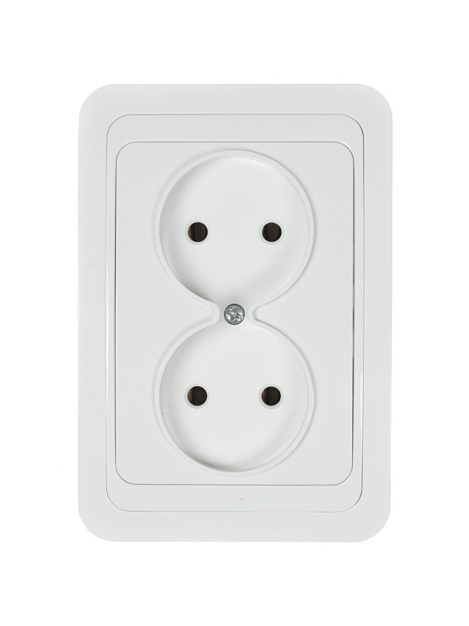 Розетка скрытой установки, 2 гнезда, без заземления, 10 А, белая, TDM Electric, Валдай, SQ1804-0009