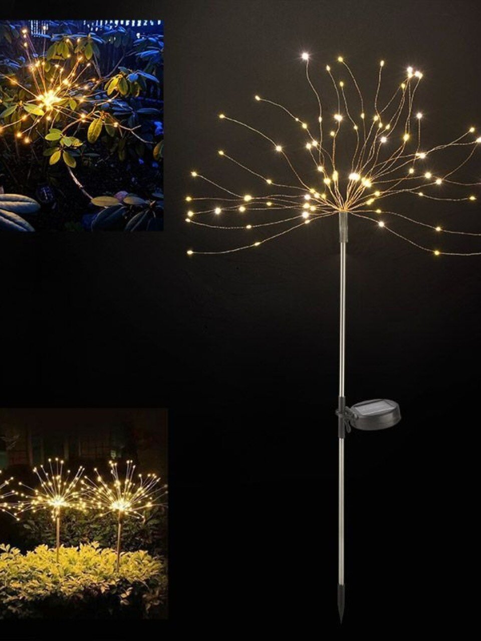 Фонарь садовый Park, Светлячки, на солнечной батарее, 65 см