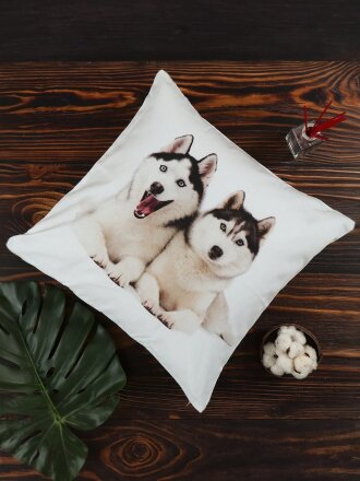 Наволочка декоративная Зимние Лайки, 100% полиэстер, 45 х 45 см, AI-2005006