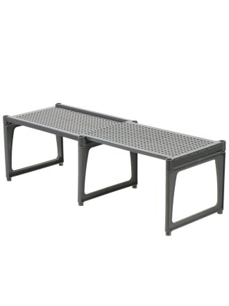 Подставка универсальная, пластик, 2 секции, 31х19.5х17 см, раздвижная, серая, Violet, Ротанг, 750218