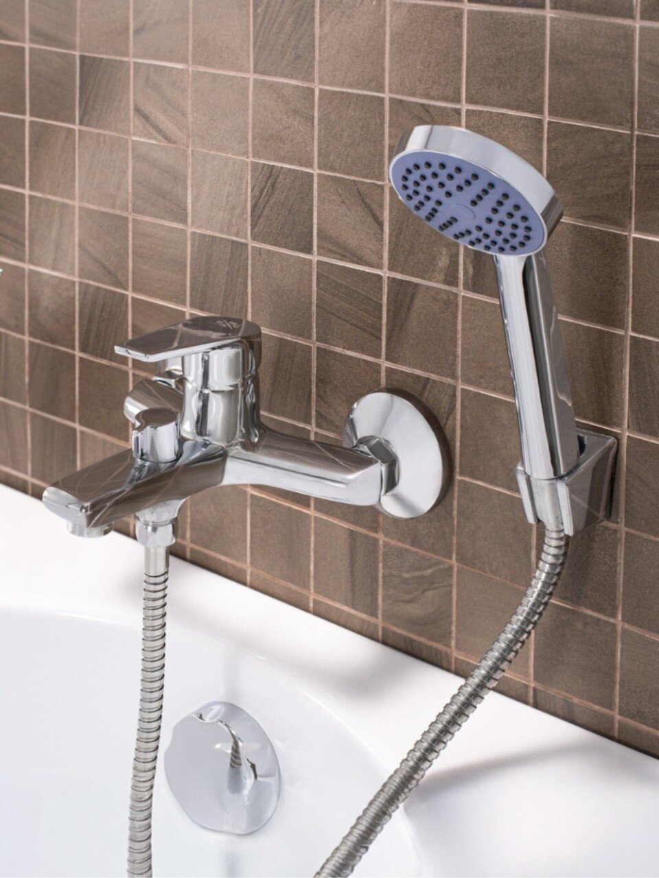 Смеситель для ванны, РМС, короткий излив, с картриджем, SL132-009E