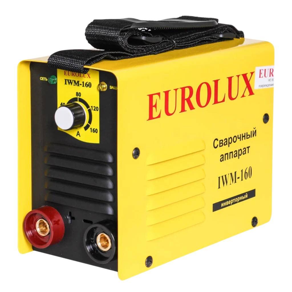 Сварочный аппарат инверторный, Eurolux, IWM160, 5.9 кВт, 160 А, электрод ультразвуковая мойка codyson cd 4830 уз ванна для маникюра аппарат для чистки инструмента
