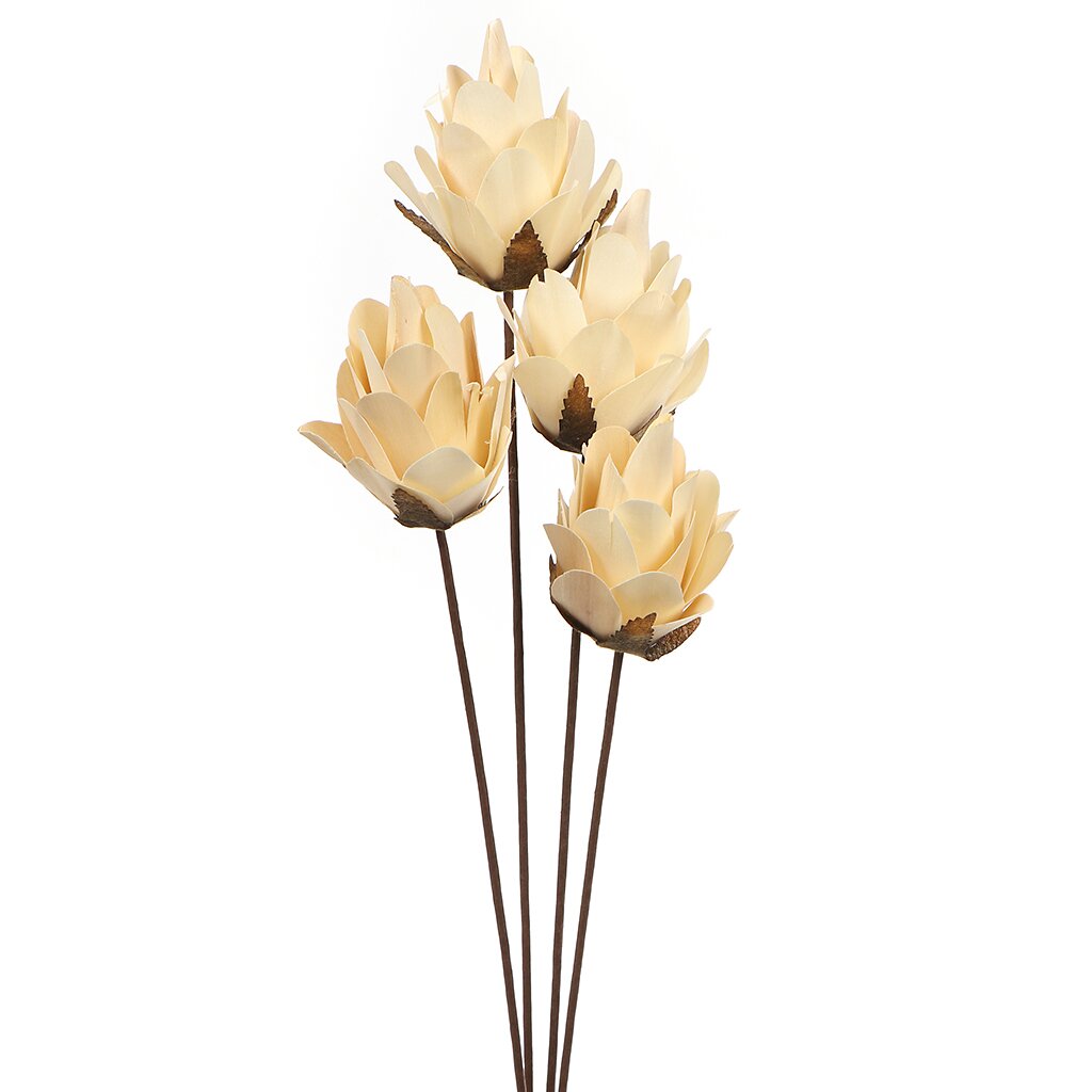 Цветок искусственный декоративный Ветвь, 55 см, кремовый, Y4-3530 ок искусственный декоративный пион 61 см фуксия y4 7957