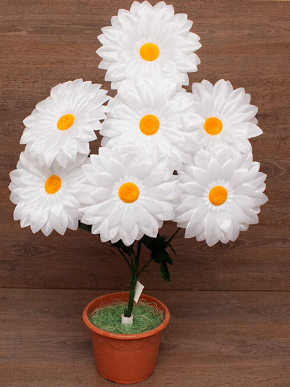 Цветок искусственный декоративный пасхальный, Ромашка крупная, 7 головок, 75 см, в ассортименте, FB133