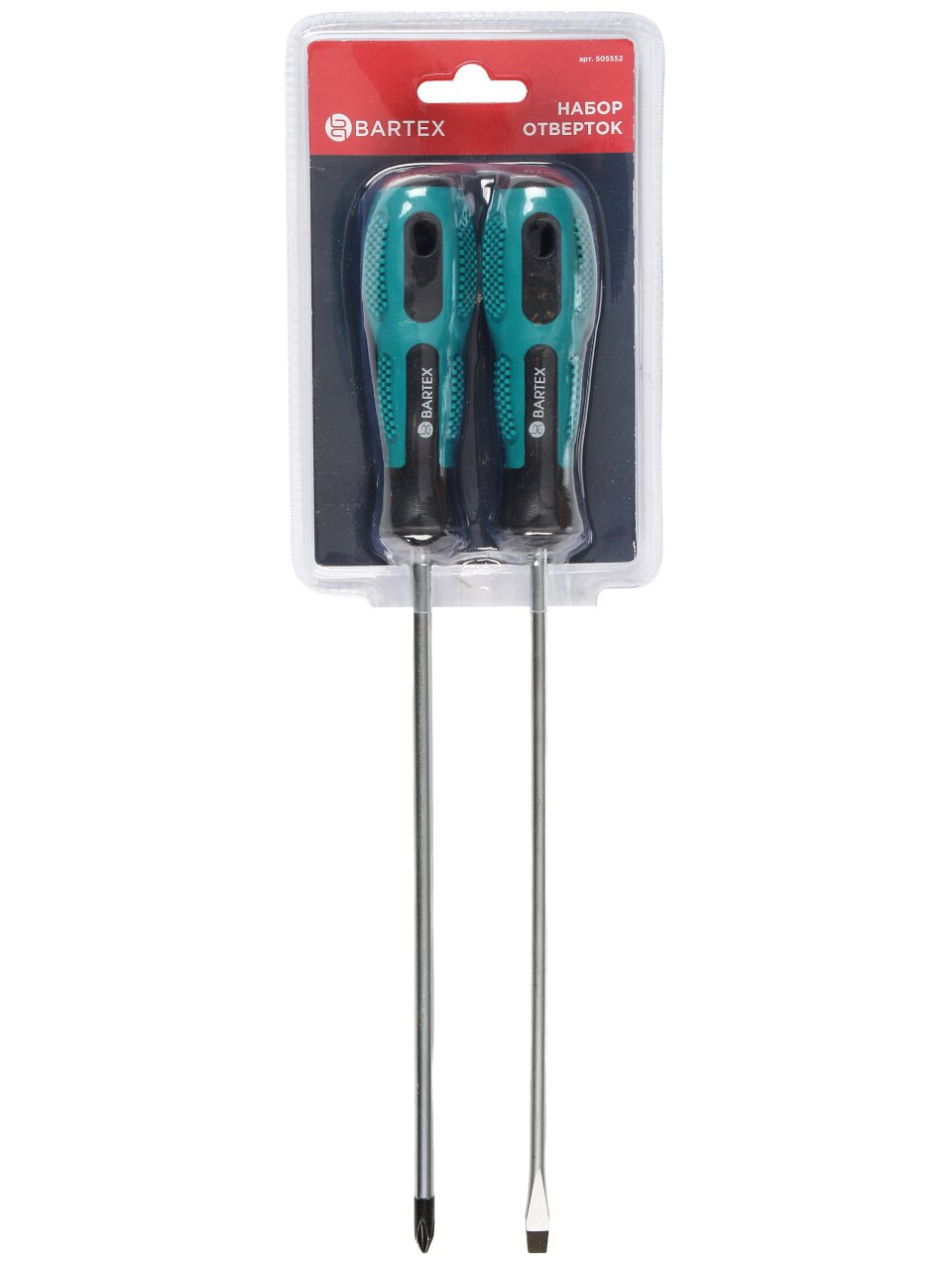 Набор отверток 2 предмета, Bartex, PH2x6, SL5x4.5, двухкомпонентный, блистер