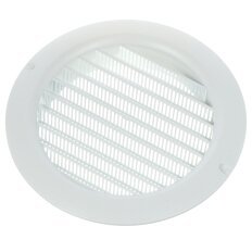 Решетка вентиляционная АВS- пластик, установочный диаметр 150 мм, с сеткой, круглая, с фланцем d150, белая, Event, РК150с