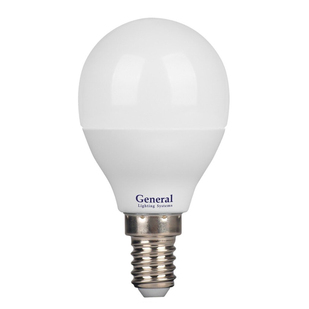 Лампа светодиодная E14, 20 Вт, 230 В, шар, 6500 К, свет холодный белый, General Lighting Systems, GLDEN-G45F