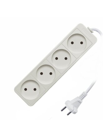 Удлинитель бытовой 4 гнезда, 3 м, ШВВП, без заземления, 1300 Вт, Союз, 481S-0403