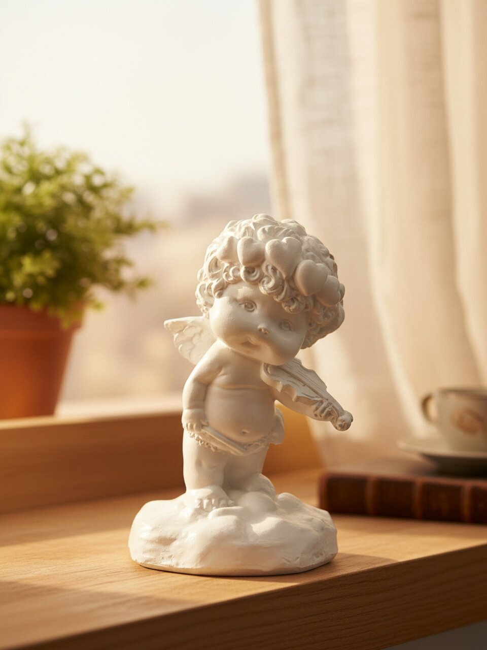 Фигурка декоративная, Амур со скрипкой, 14х9 см, арт. 511