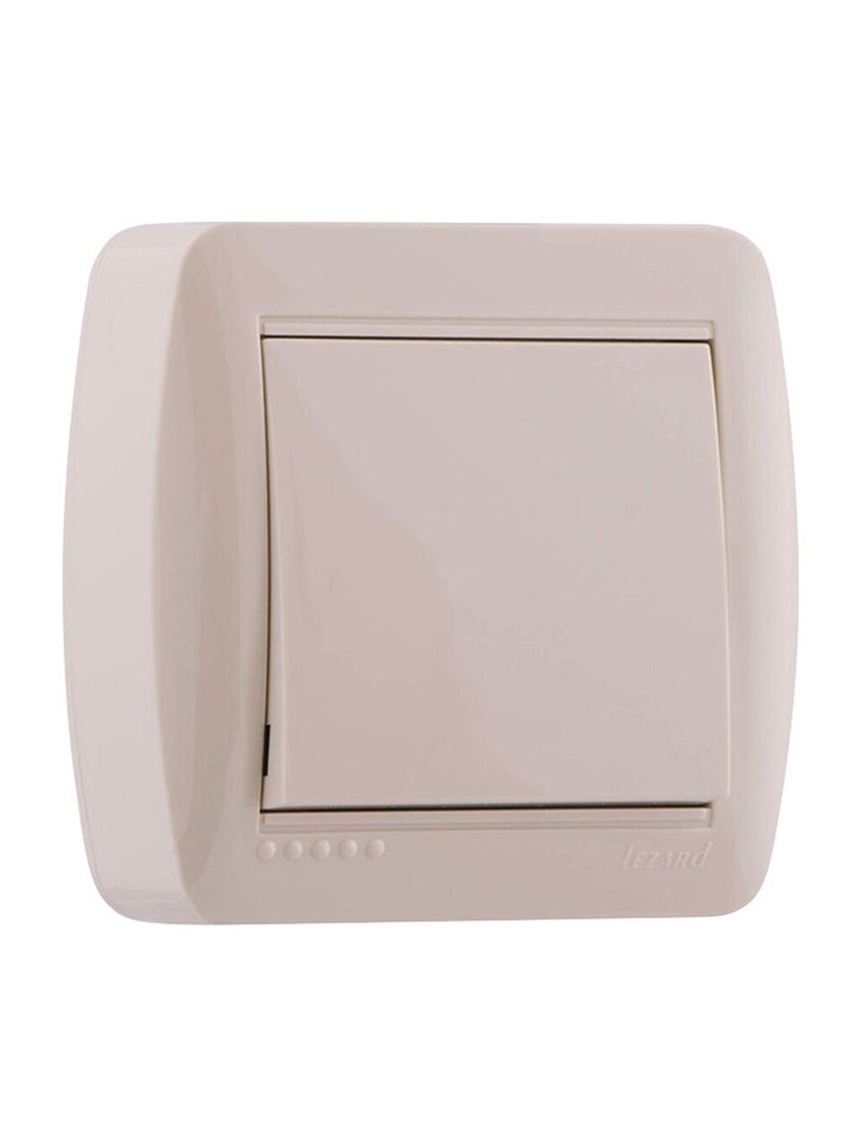 Выключатель открытой установки, одноклавишный, без заземления, пластик, кремовый, Lezard, Demet, 711-0300-100