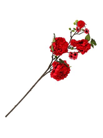 Цветок искусственный декоративный Ветвь с цветами, 90 см, красно-розовый, Y4-7941