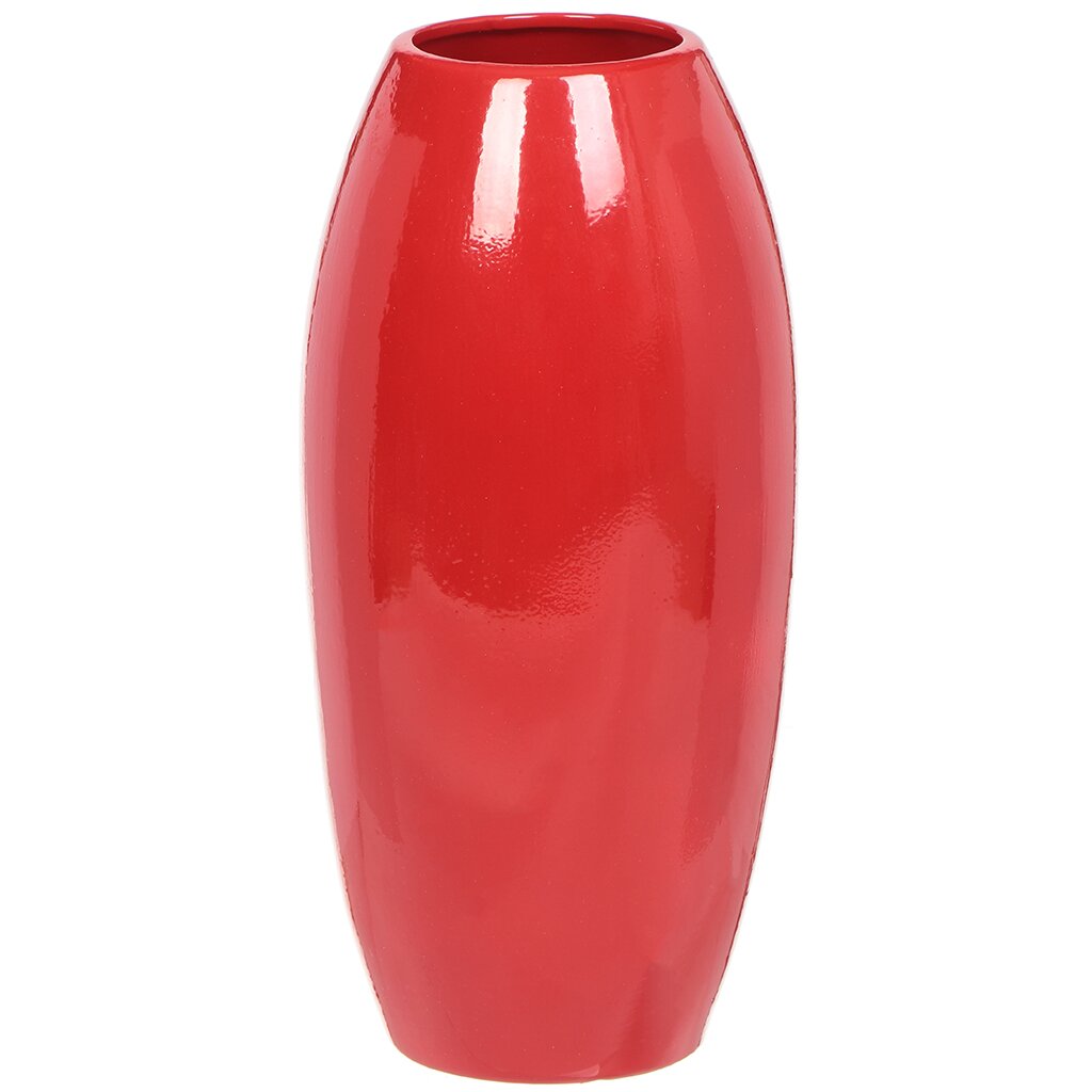Ваза для цветов керамическая настольная, 27 см, Лора-2 красная
