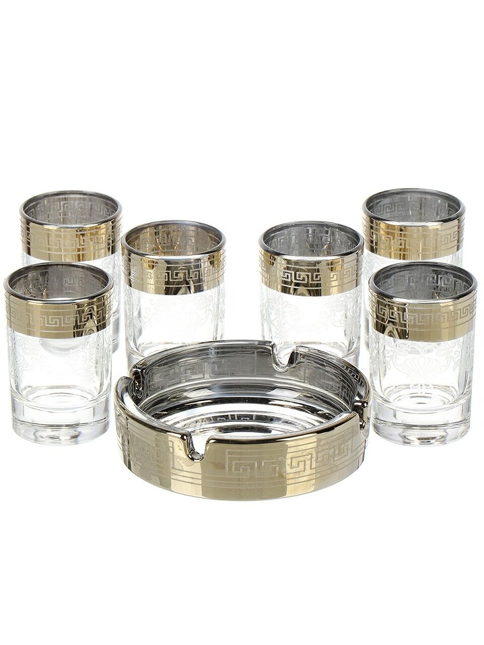 Набор для спиртного 7 предметов, стекло, 6 стопок + пепельница, Glasstar, GN1_22(6)_1015_5