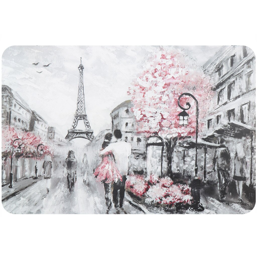 Скатерть для стола пластик, 90х60 см, прямоугольная, Париж он она и париж