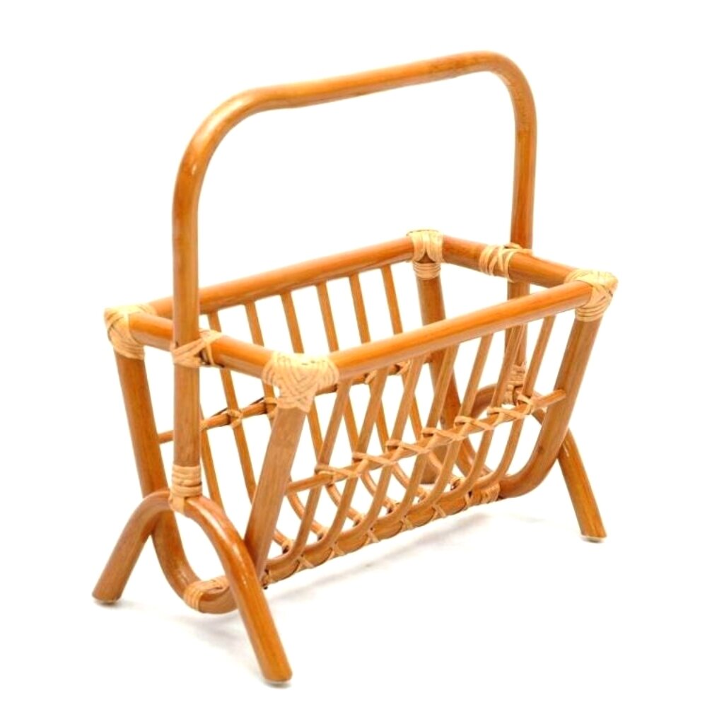 Газетница 17/13 &quot;К&quot;, 46x25x47 см, натуральный ротанг, коньяк
