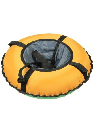 Санки-ватрушка Эконом, 60 см, 50 кг, с буксировочным тросом, с ручками, желтый с серым, УВ-экк-0,6_ж.с.