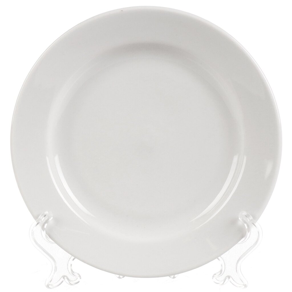 Тарелка десертная, фарфор, 17.5 см, Гладкий край Белая, Дулевский фарфор, 037052 за ним на край света