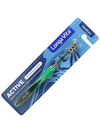 Зубная щетка Longa Vita, Active, средней жесткости, взрослая, SX-11