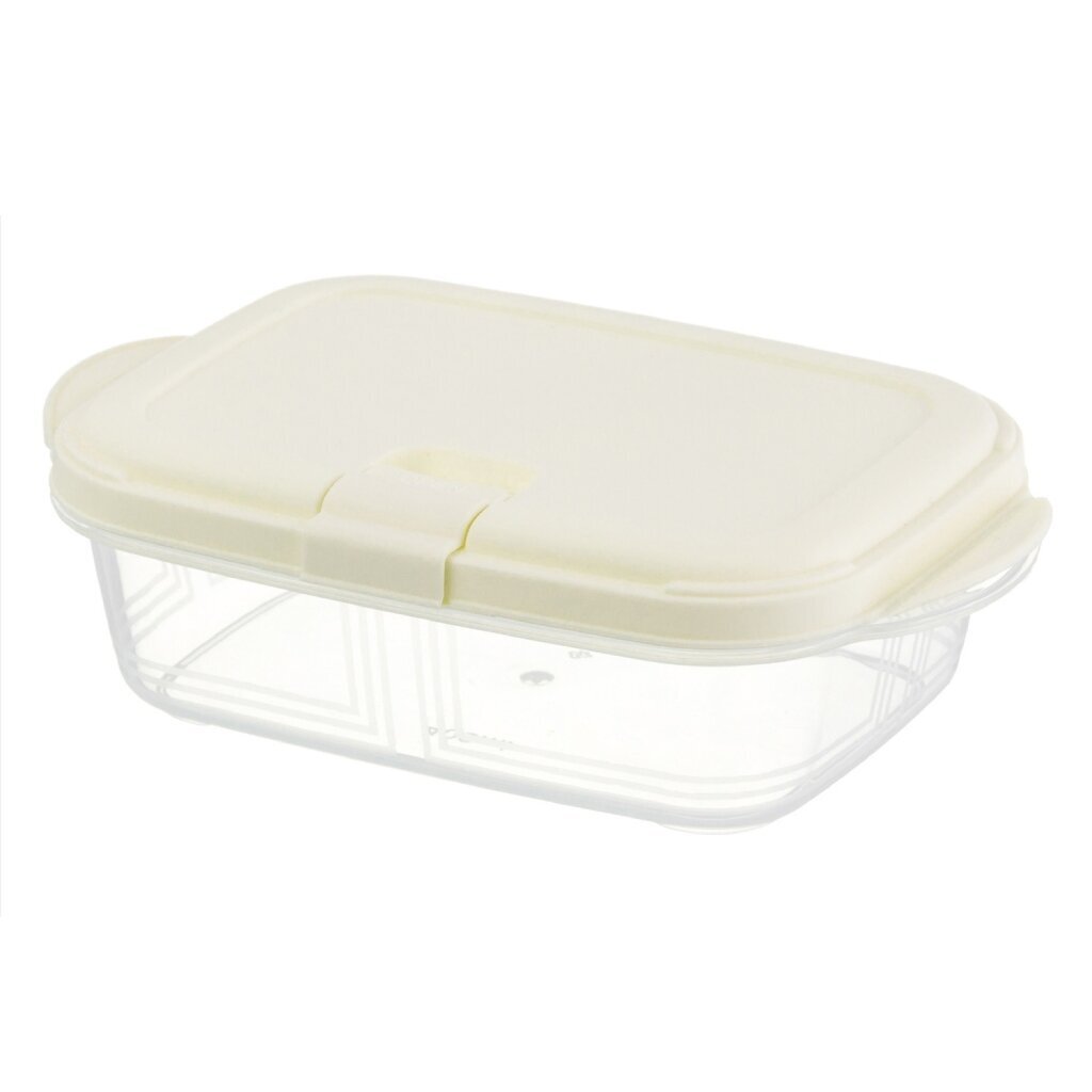Контейнер пищевой пластик, 0.9 л, слоновая кость, прямоугольный, Violet, Push, 4920926