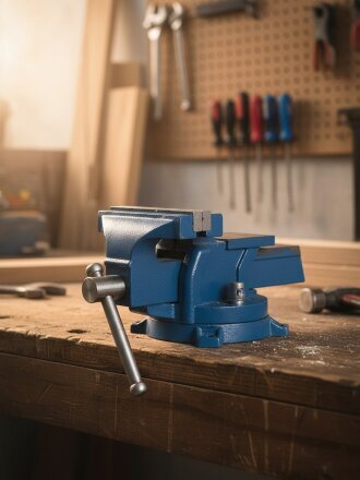 Тиски универсальные, 125 мм, поворотный с наковальней, SPE19190-14-78