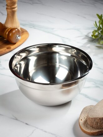Миска походная, металл, 2.5 л, 22 см, глубокая, 0,5 мм, B020140