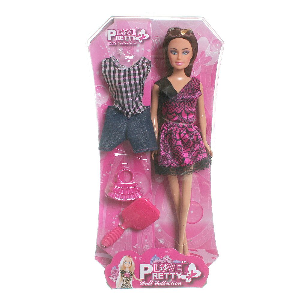 Игр Кукла модная девушка Pretty Love с аксессуарами BOX 34х17х6 см. 3 вида, арт. 81015 Д57