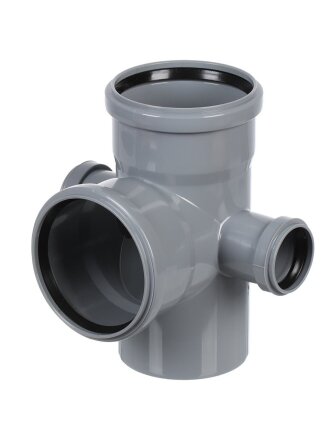 Крестовина канализационная двухплоскостная, 110х110х50 мм, 90 °, левый+правая, РосТурПласт, 36542