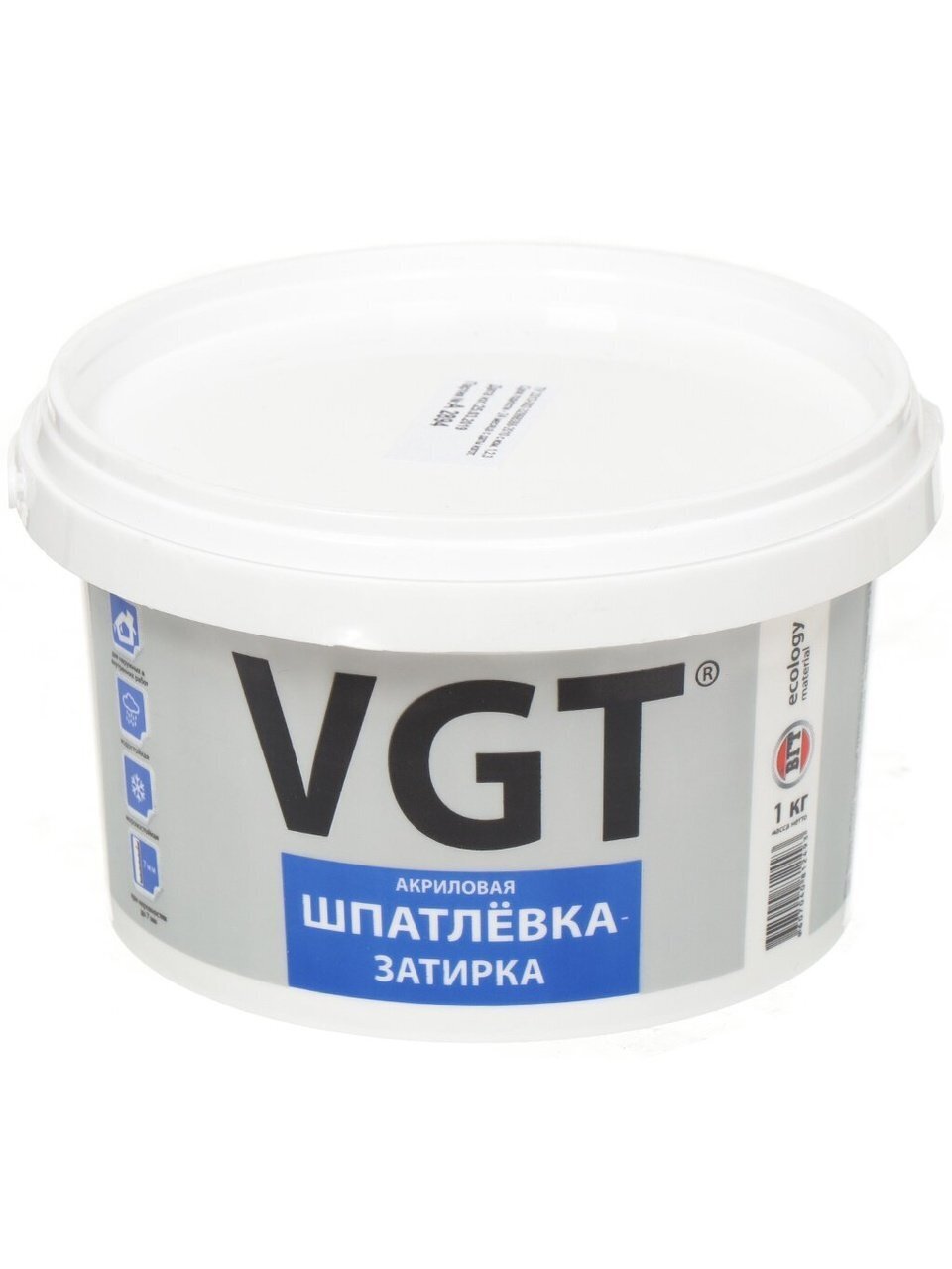 Шпатлевка VGT, акриловая, для внутренних и наружных работ, 1 кг