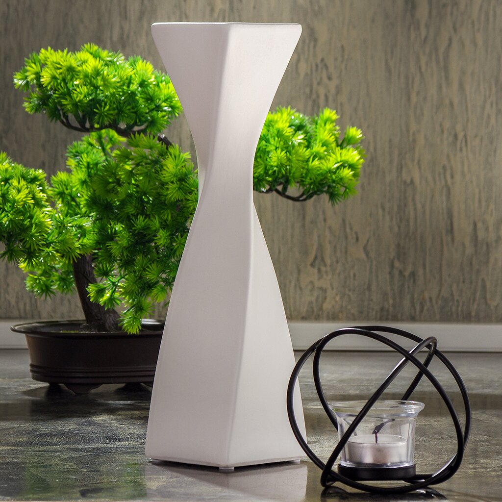 Ваза для сухоцветов керамика, настольная, 30 см, Y6-2001, белая ваза sofia керамика белая 20 см