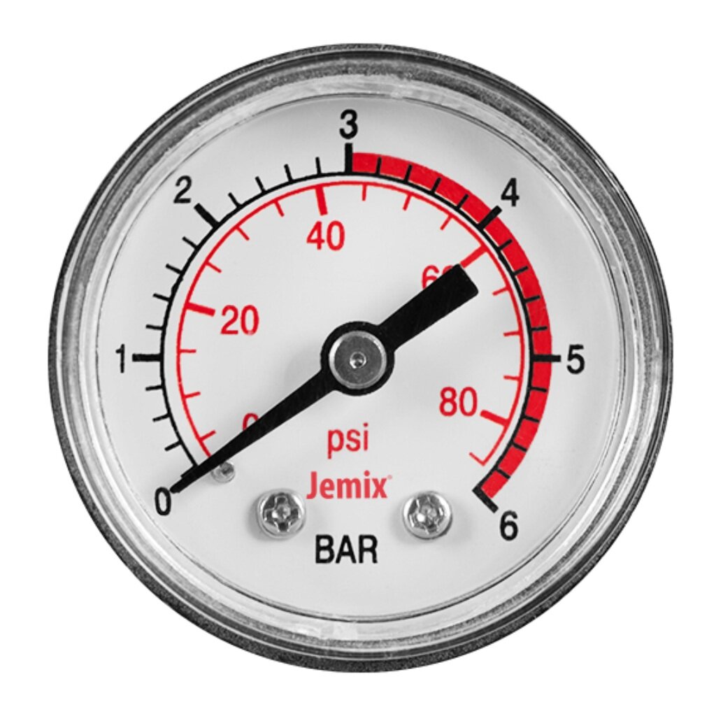 Манометр для насоса, диаметр 40 мм, осевой, 6 бар, Jemix, XPS-S(40)-(1/4")
