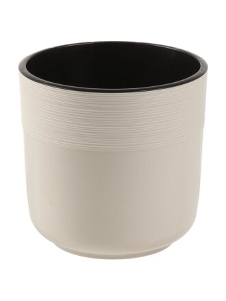 Горшок для цветов пластик, 2.7 л, 16х16х16 см, с вставкой, бежевый, IDIland, Nature, 231601527/00
