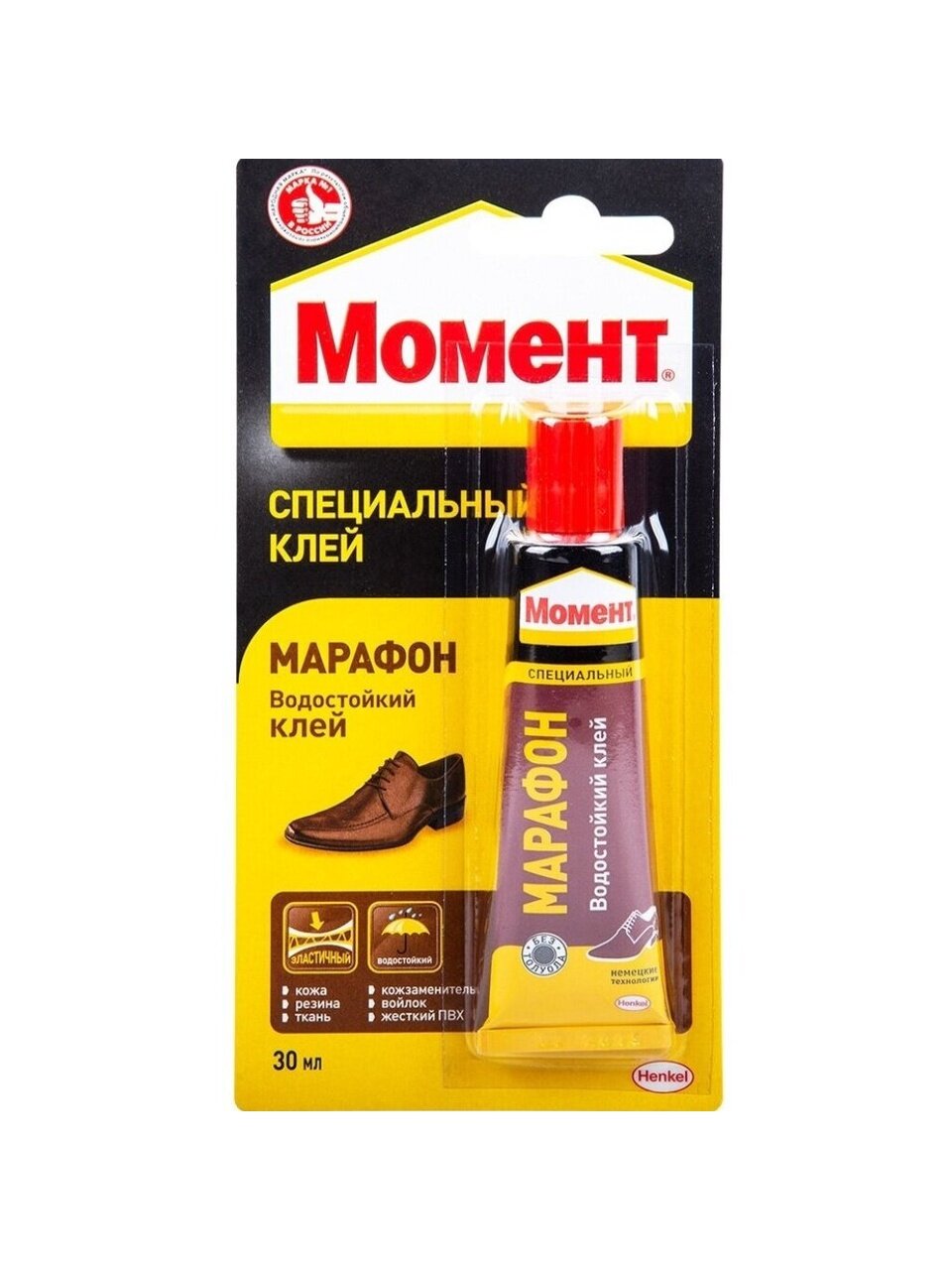 Клей Момент, водостойкий, однокомпонентный, 30 мл, 26 г, 873855, Марафон
