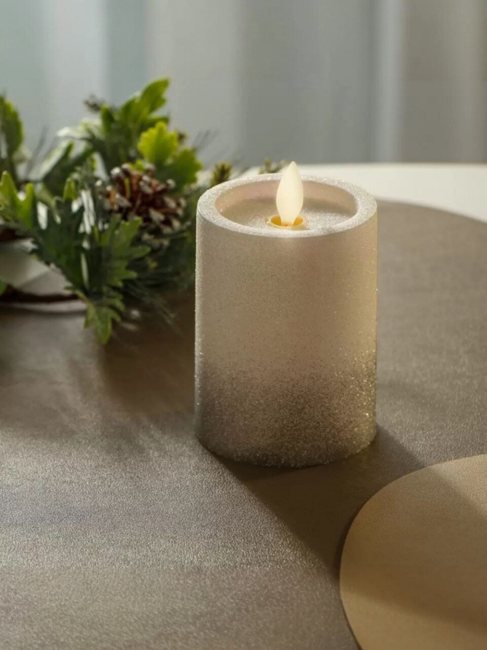 Свеча светодиодная 10х7.5 см, плавное мерцание, пластик, A330100