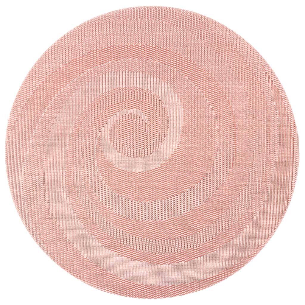 Салфетка сервировочная полимер, 38 см, круглая, розовая, Y4-6416 салфетка для стола полимер 38х38 см круглая кремовая y6 2545