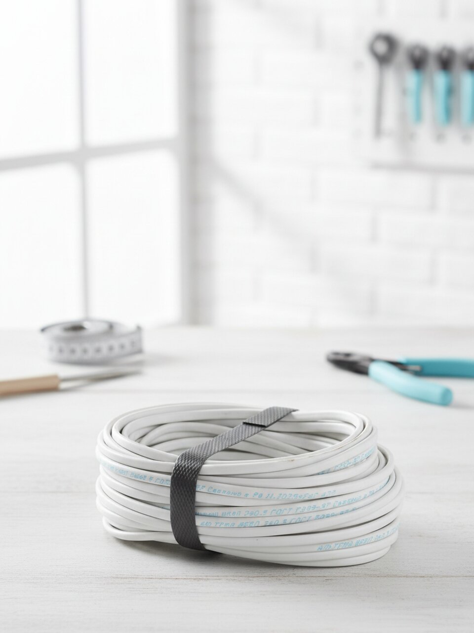 Провод ШВВП, 2х0.5 мм², 20 м, медь, соединительный, ГОСТ, белый, Альтема, А000442