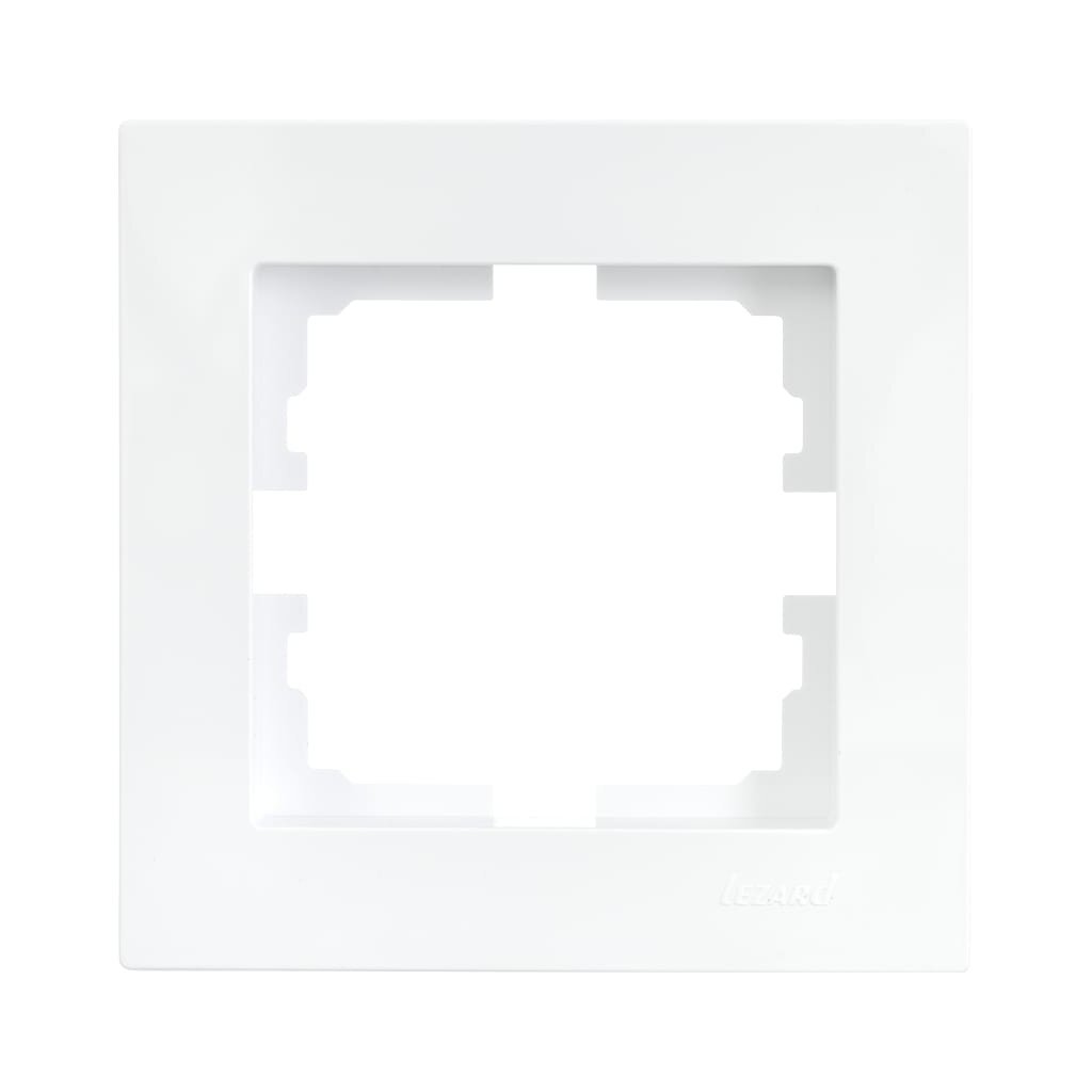 Рамка однопостовая, горизонтальная, пластик, белая, без вставки, Lezard, Vesna, 742-0200-146 рамка для автомобильного номера skyway пластмассовая с защелкой полированная белая s04102001