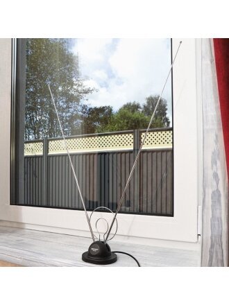 Антенна телевизионная комнатная, DVB-T2, 3.5 дБ, 1 м, цифровое тв, Rexant, RX-105, телескопическая, 34-0105