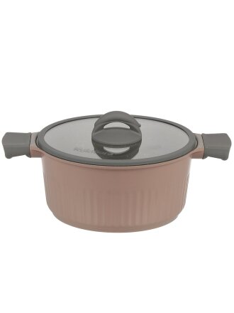 Кастрюля алюминий, антипригарное покрытие, 3.2 л, крышка стекло, Kukmara, Stella, кск32а, капучино