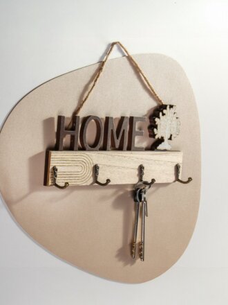 Ключница Дом, 29.5х12.5 см, МДФ, металл, 4 крючка, A200172