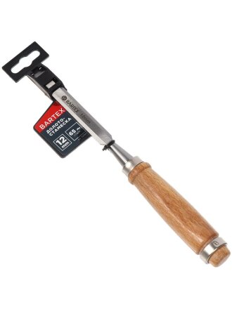 Долото-стамеска 12 мм, рукоятка дерево, Bartex, 1248312