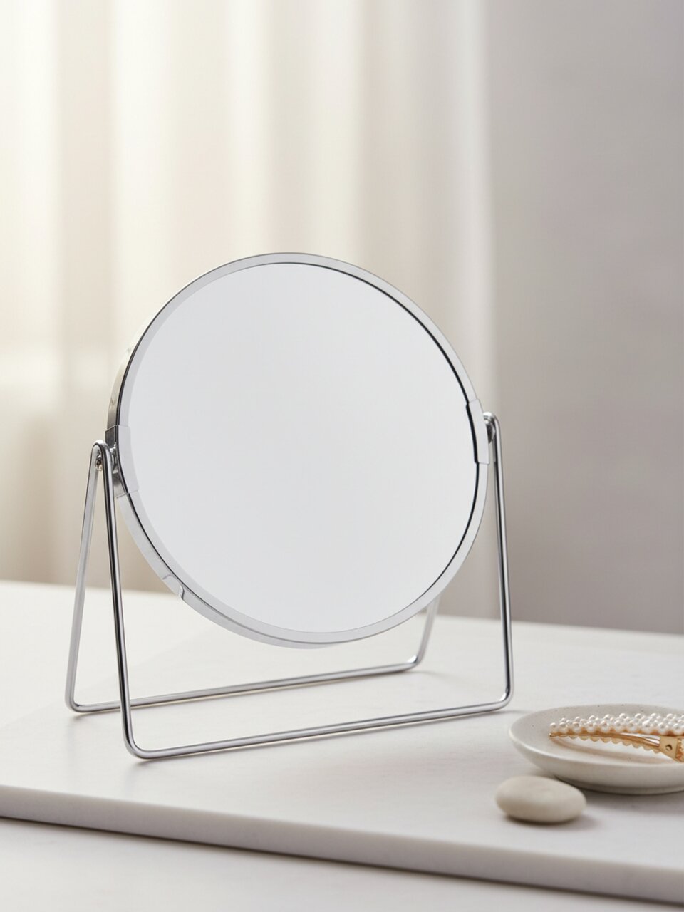 Зеркало настольное, 20Х19Х17 см, круглое, хром, Y4-11331