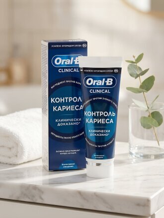 Зубная паста Oral-B, Клиническая Защита от кариеса и укрепление эмали, 75 мл