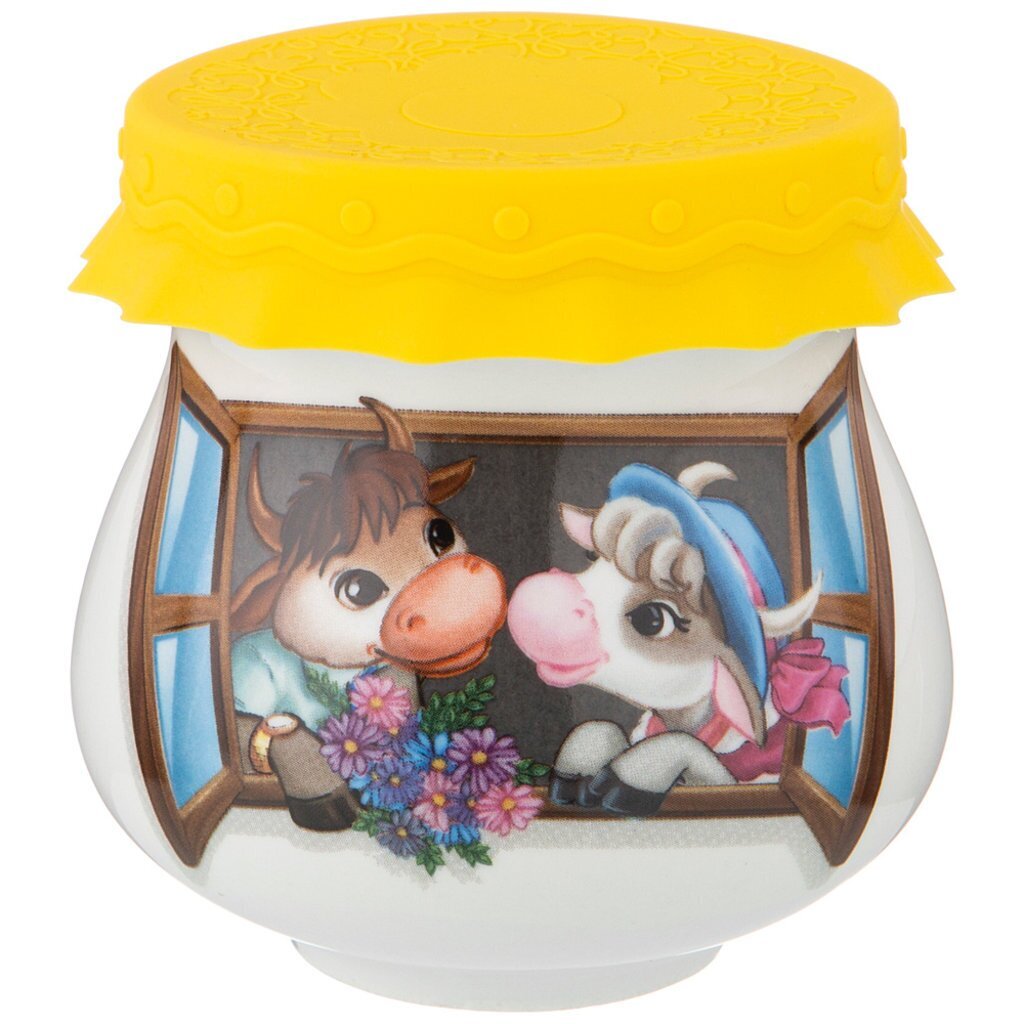 Баночка с силиконовой крышкой &amp;quot;свидание&amp;quot; 300мл д=9см в=8см, 359-700