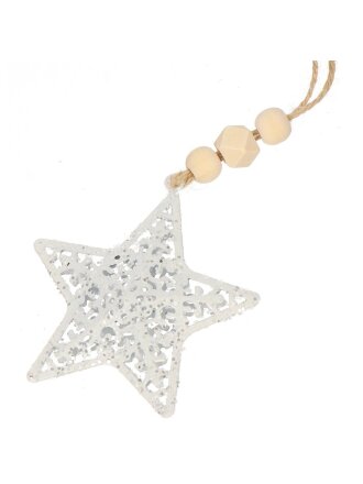 Елочное украшение Звезда, белое, 8 см, SYYKLA- 1923178