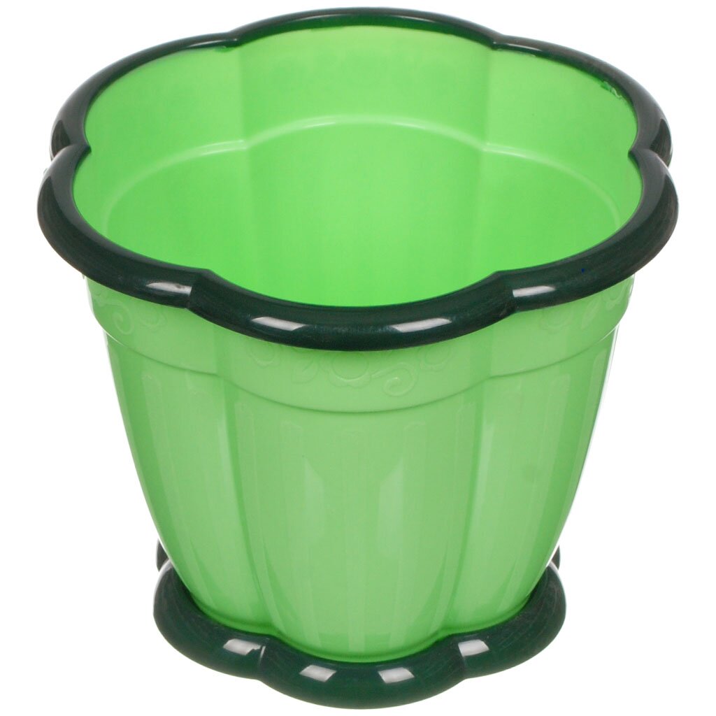 лоток с сеткой с бортиком зеленый альтернатива барсик м6932 Горшок для цветов пластик, 3 л, 21х17.7 см, зеленый, Альтернатива, Восторг, М1219