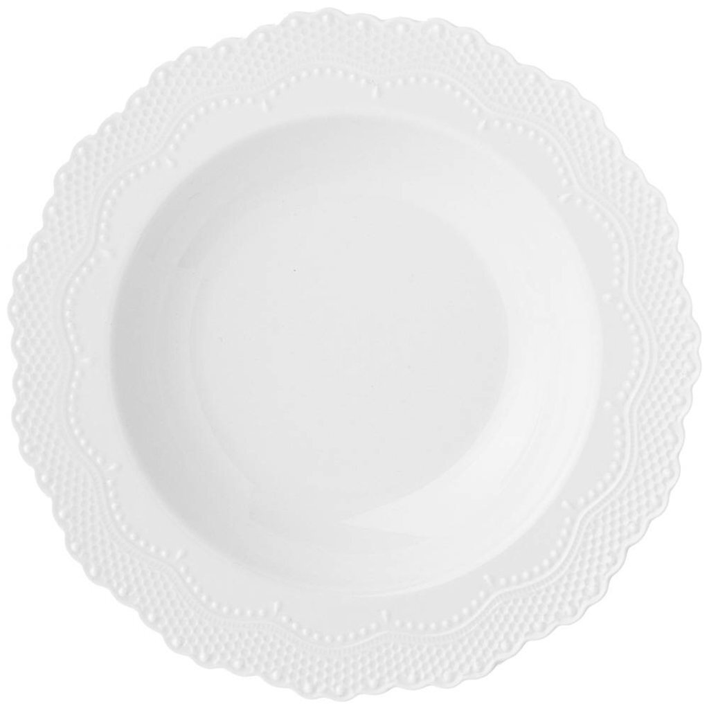 Тарелка суповая, фарфор, 22 см, круглая, Ажур, Lefard, 189-345 тарелка суповая 20х3 см 2 шт фарфор n белая home scroll white