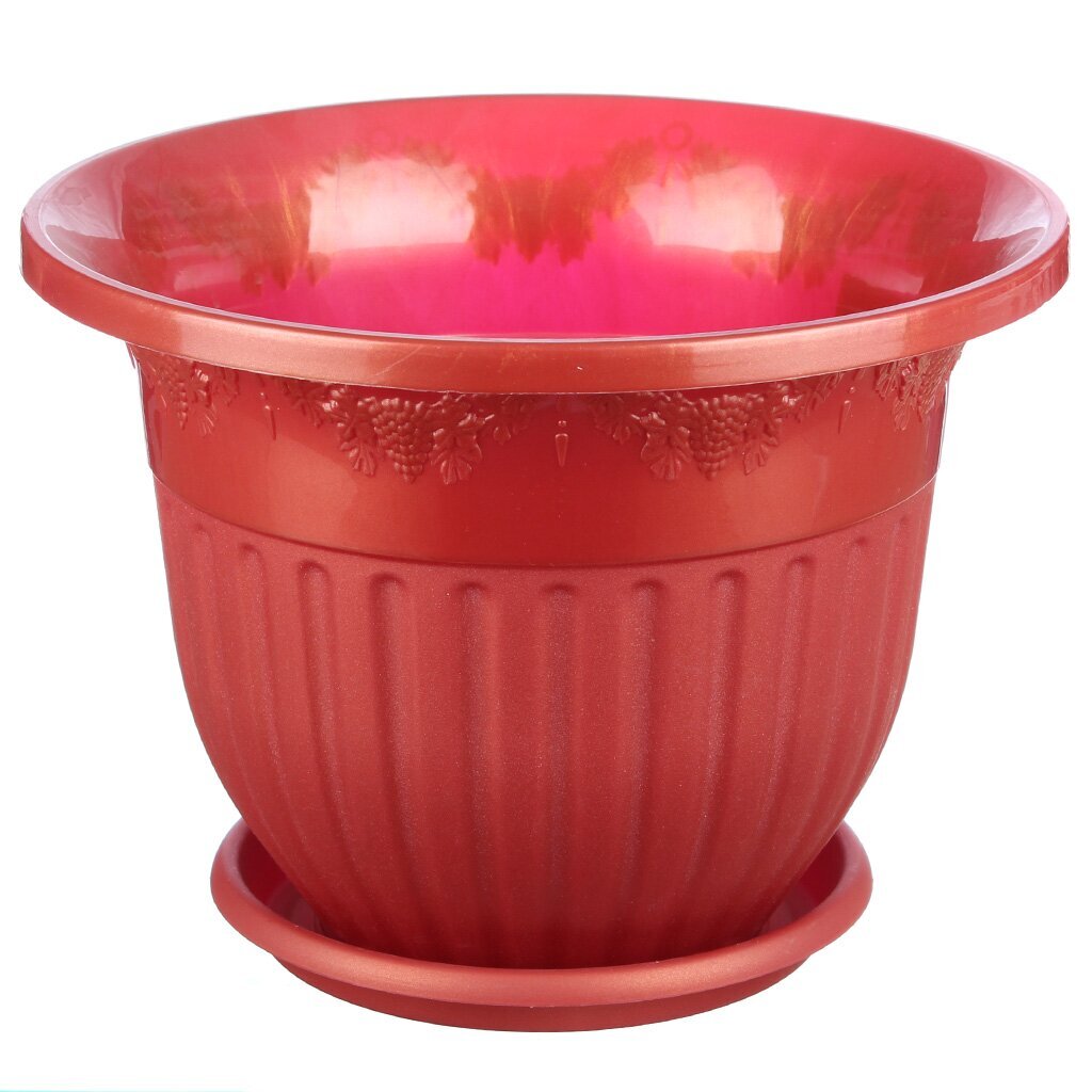 Горшок для цветов пластиковый Альтернатива М1463 Лозанна медный, 3 л