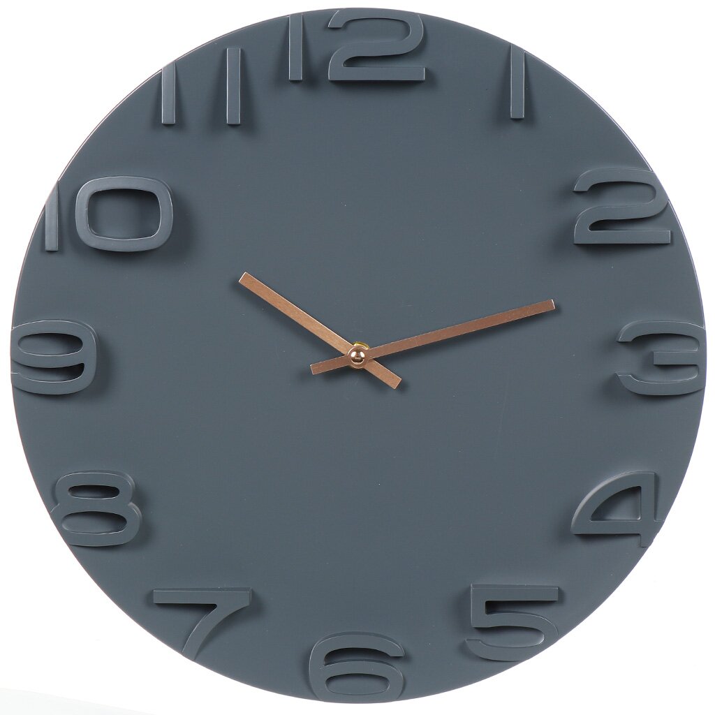 Купить Часы настенные, кварцевые, 33.5 см, круглые, полимер, Y4-6887, настенный, Китай, серый