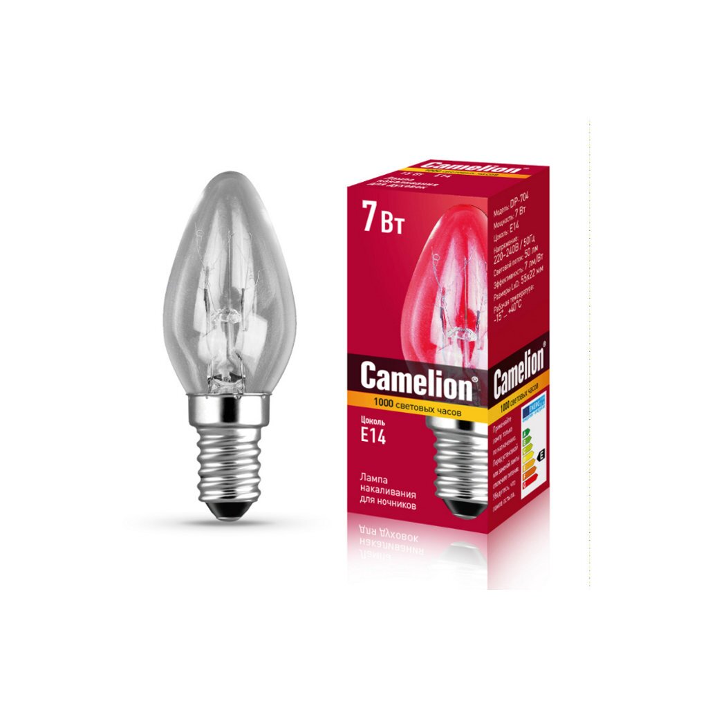 Лампа накаливания для ночников, Camelion 7/P/CL/E14